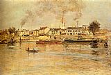 Jean Francois Raffaelli Paintings - La Seine a Suresnes by Jean Francois Raffaelli